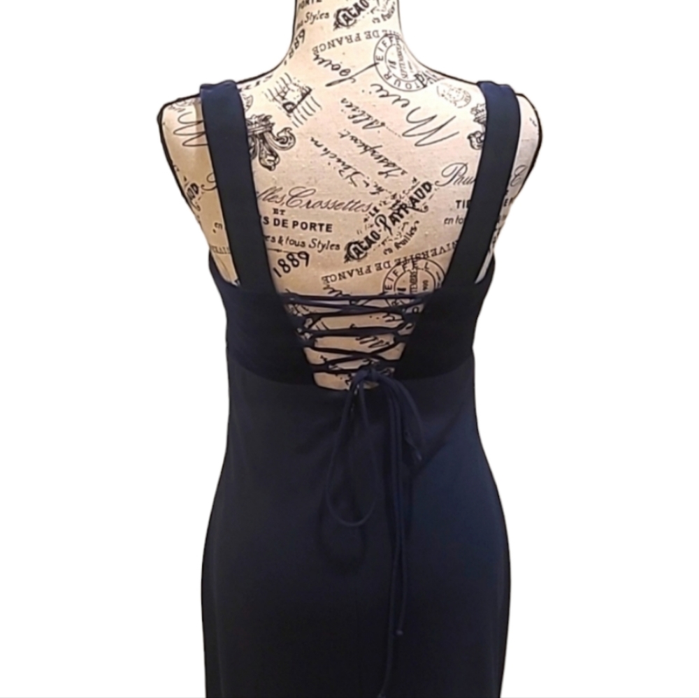 Betsey & Adam Midnight Blue Dress Lace Back